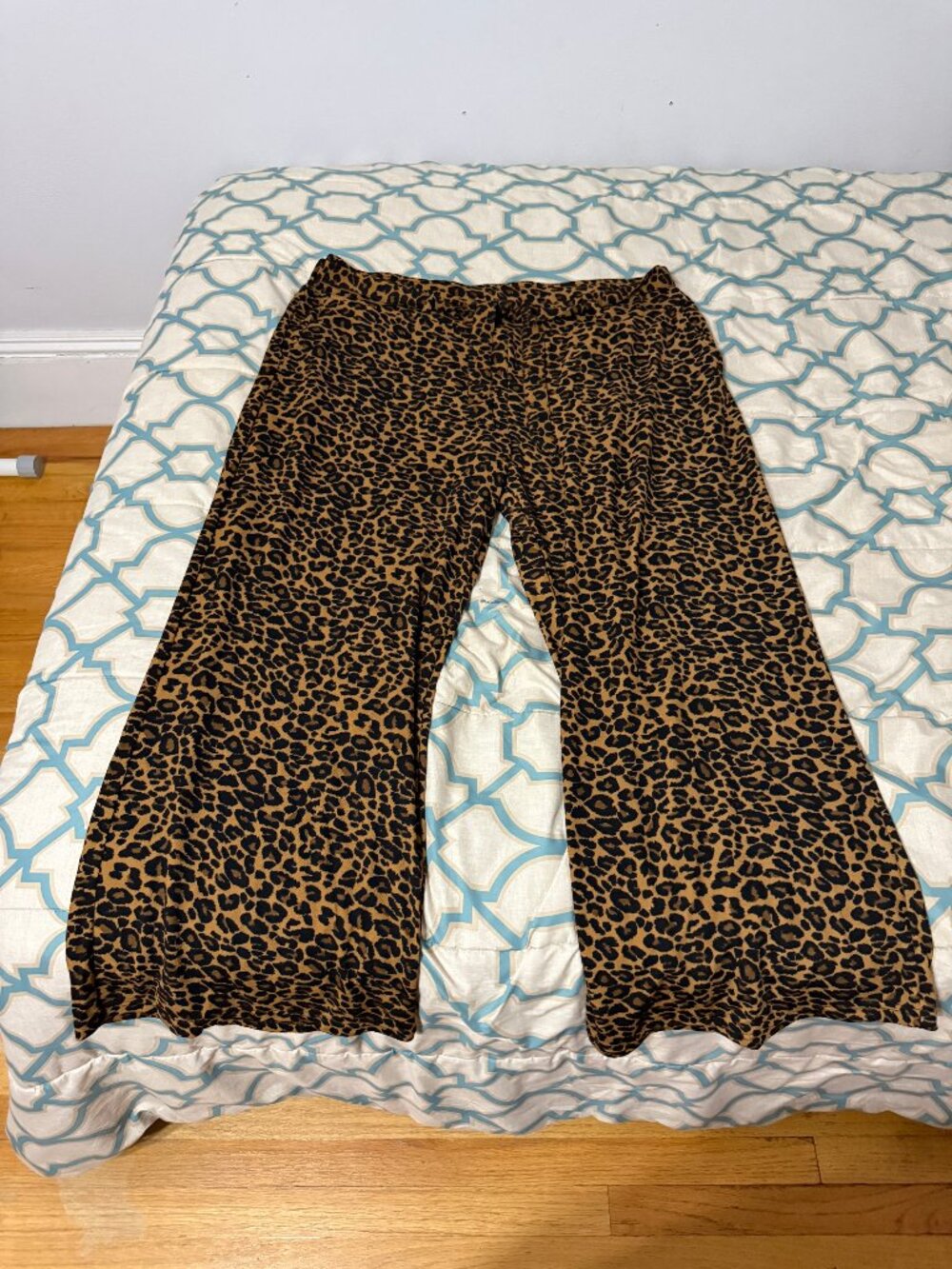 NWOT Terra & Sky Brown Black Leopard Tie-Waist Pants 2X 🧡
